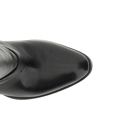 STIVALE IN PELLE CON GHETTA E FIBBIE