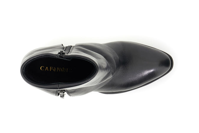 TRONCHETTO IN PELLE CON GHETTA E CERNIERA INTERNA