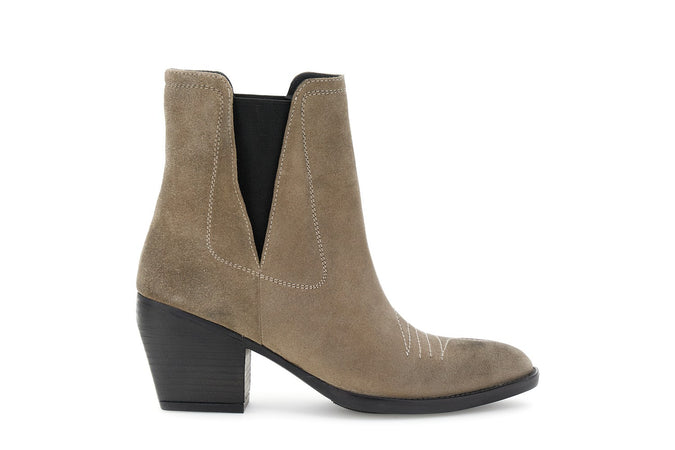 TRONCHETTO IN PELLE SCAMOSCIATA CON ELASTICI