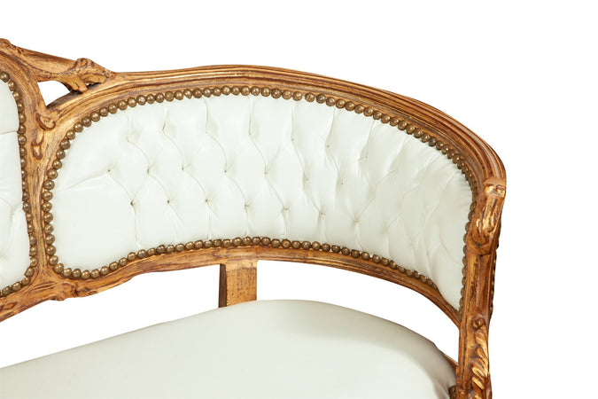 Biscottini Divanetto stile francese Luigi XVI in legno massello di faggio