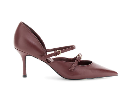 DÉCOLLETÉ IN PELLE CON DUE LACCINI