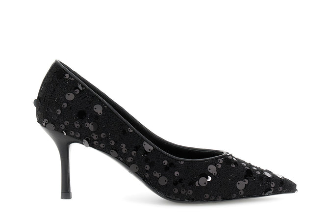 DÉCOLLETÉ IN TESSUTO BOUCLE' CON PAILLETTES