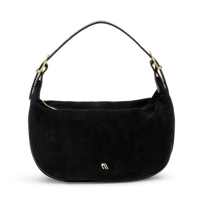 Frau Handbag in morbido suede nero B830