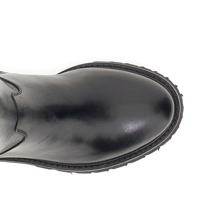 STIVALE IN PELLE CON ELASTICO E CERNIERA