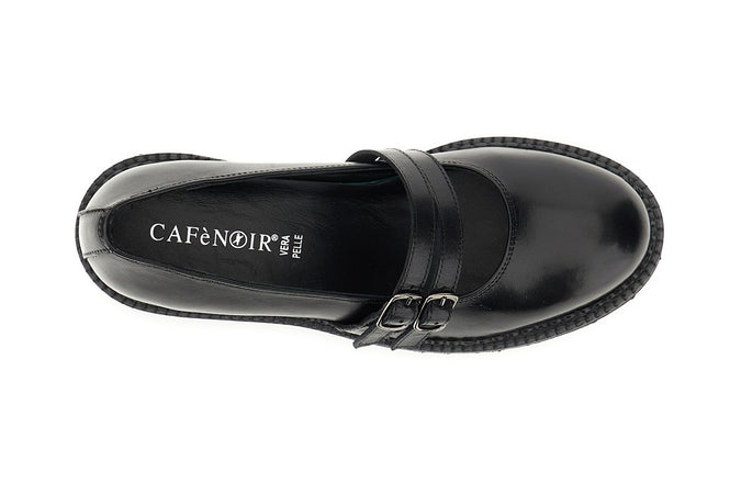 SCARPA IN PELLE CON DUE CINTURINI