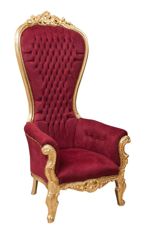 Biscottini Poltrona a trono stile francese Luigi XVI in legno massello di faggio