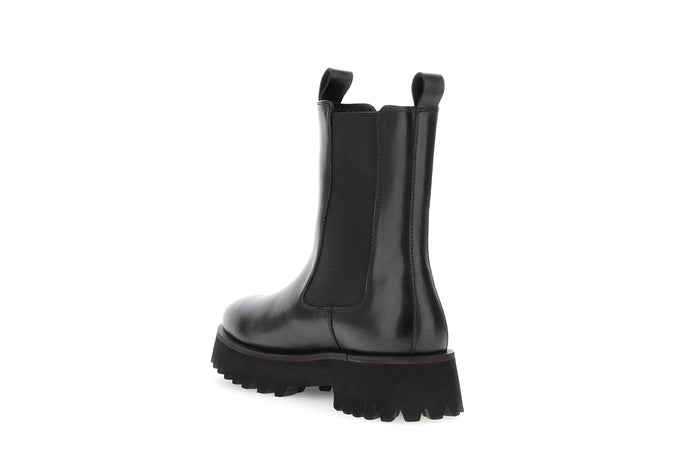TRONCHETTO IN PELLE CON ELASTICI
