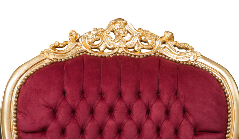 Biscottini Poltrona a trono stile francese Luigi XVI in legno massello di faggio
