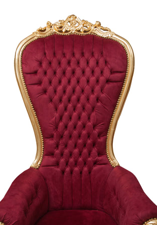 Biscottini Poltrona a trono stile francese Luigi XVI in legno massello di faggio