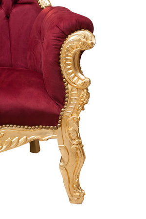 Biscottini Poltrona a trono stile francese Luigi XVI in legno massello di faggio
