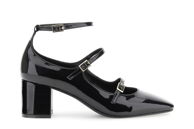 DÉCOLLETÉ TRE LACCINI IN SINTETICO EFFETTO VERNICE