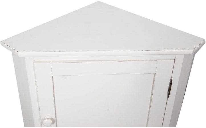 Biscottini Angoliera Country in legno massello di tiglio finitura bianca anticata L50xPR50xH92 cm. Made in Italy