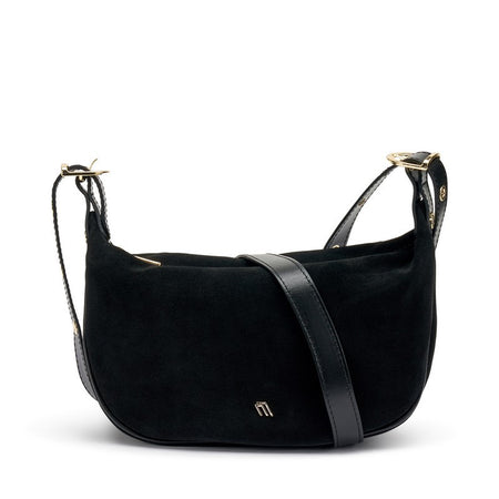Frau Handbag in morbido suede nero B830