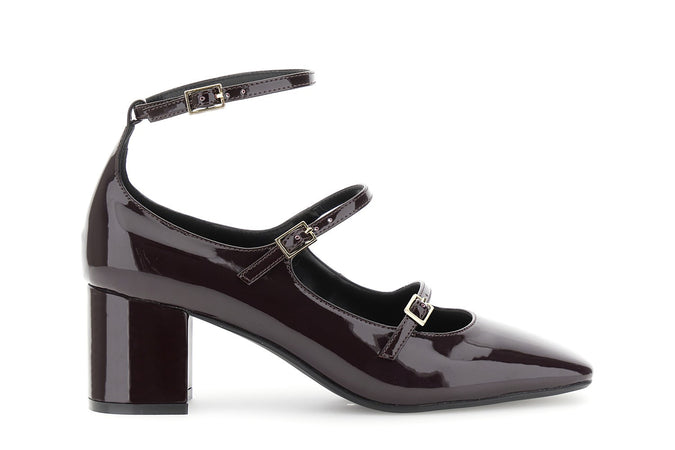 DÉCOLLETÉ TRE LACCINI IN SINTETICO EFFETTO VERNICE