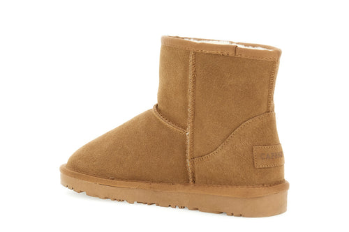 TRONCHETTO IN PELLE SCAMOSCIATA CON PELLICCIA SINTETICA