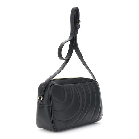 CAMERA BAG IN SINTETICO EFFETTO PELLE CON IMBOTTITURA E TRAPUNTATURA