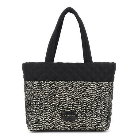 SHOPPING TRAPUNTATA IN NYLON CON STAMPAFLOCCATO