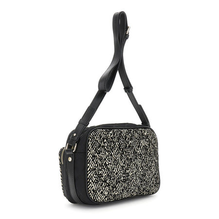 CAMERA BAG TRAPUNTATA IN NYLON CON STAMPA FLOCCATO