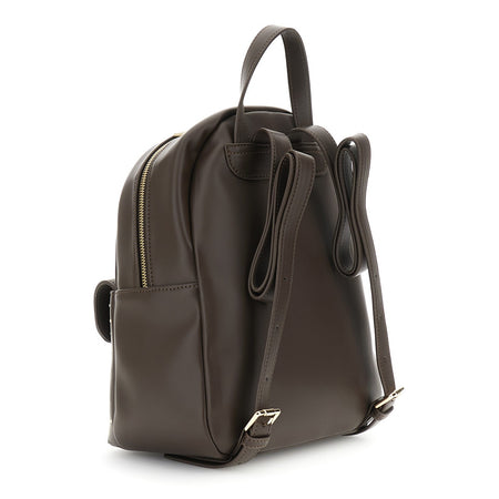 ZAINO IN SINTETICO EFFETTO PELLE CON TASCA DAVANTI E MICROBORCHIE