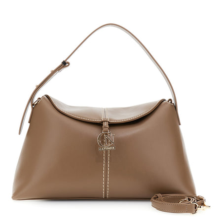 SOTTOSPALLA IN SINTETICO EFFETTO PELLE CON PATTINA E CUCITURE A CONTRASTO