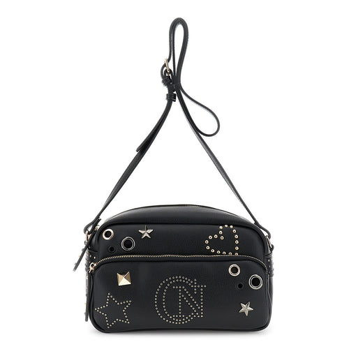 CAMERA BAG IN SINTETICO EFFETTO PELLE CON TASCA DAVANTI, APERTURA CON ZIP
