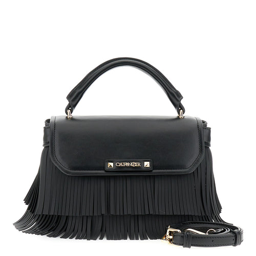 BORSA A MANO IN SINTETICO EFFETTO PELLECON PATTINA E FRANGE