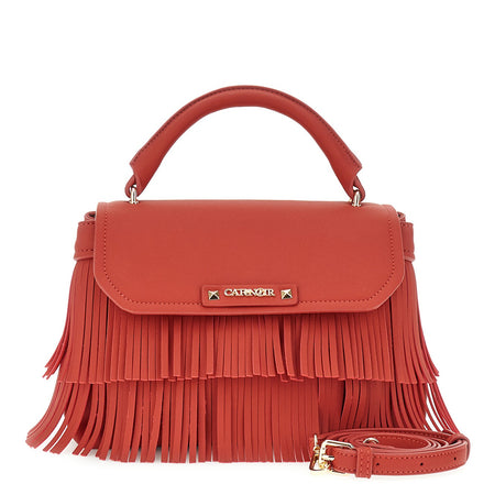 BORSA A MANO IN SINTETICO EFFETTO PELLECON PATTINA E FRANGE