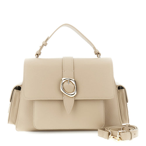 BORSA A MANO CON PATTINA IN MATERIALE SINTETICO EFFETTO PELLE CON GRANA