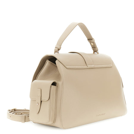 BORSA A MANO CON PATTINA IN MATERIALE SINTETICO EFFETTO PELLE CON GRANA