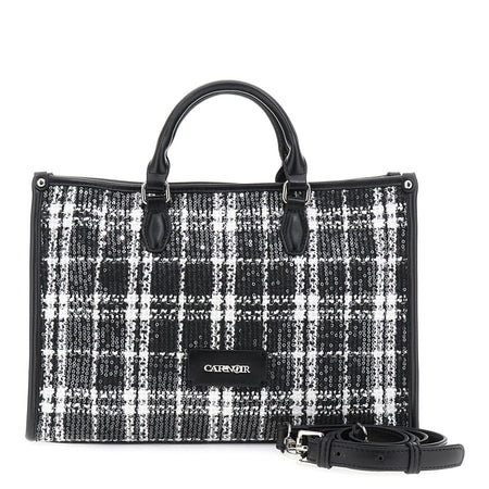 TOTE IN TESSUTO SCOZZESE CON APPLICAZIONE DI PAILLETTES