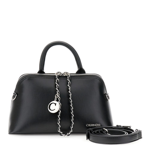 BORSA A MANO TRAPEZIOIDALE IN SINTETICOEFFETTO PELLE CON ZIP GRANDE