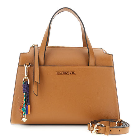 BAULETTO IN SINTETICO EFFETTO PELLE SAFFIANO CON CHARMS MULTICOLOR