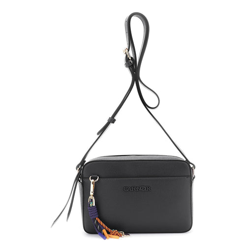 CAMERA BAG IN SINTETICO EFFETTO PELLE SAFFIANO CON CHARMS MULTICOLOR