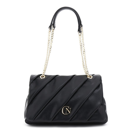 PATTINA IN SINETICO EFFETTO PELLE LISCIO CON PLISSETTATURA E MANICI CON CATENA