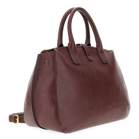 BORSA A MANO SFODERATA IN SINTETICO EFFETTO PELLE SAFFIANO,TASCA APPLICATA