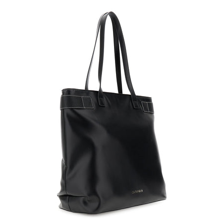 SHOPPING IN SINTETICO EFFETTO PELLE CONACCESSORIO IN METALLO SU PASSANTE