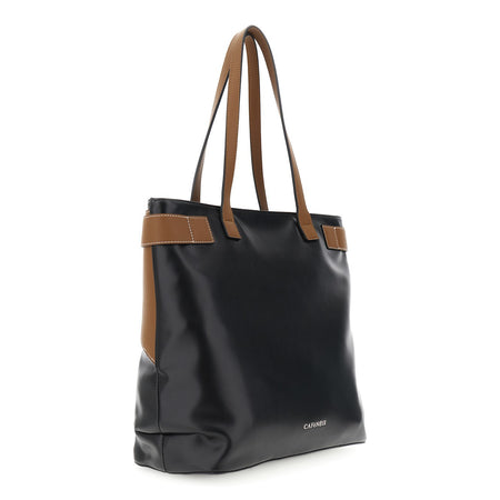 SHOPPING IN SINTETICO EFFETTO PELLE CONACCESSORIO IN METALLO SU PASSANTE