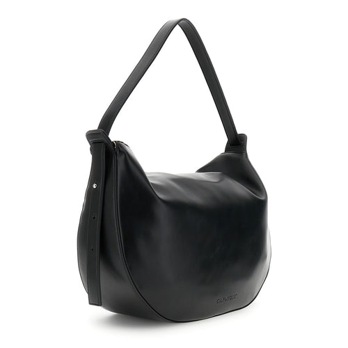 SACCA IN SINTETICO EFFETTO PELLE CON ZIPIN METALLO E CATENA