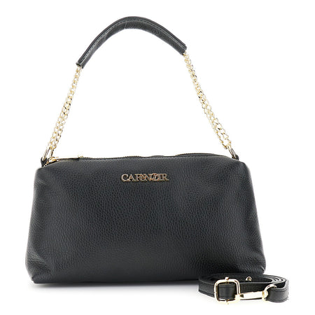 CAMERA BAG IN PELLE CON MANICO IN CATENA CON SPALLACCIO, TRACOLLINA REMOVIBILE