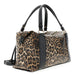 BAULETTO GRANDE IN SINTETICO EFFETTO PELLE STAMPA LEOPARDO CON ZIP LATERALI