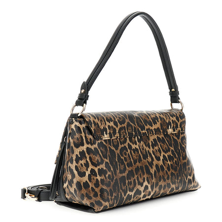 BORSA A SPALLA CON PATTINA IN SINTETICOEFFETTO PELLE STAMPA LEOPARDO