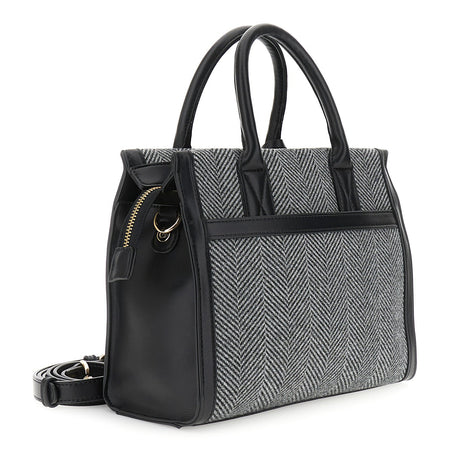 TOTE IN TESSUTO TWEED CON CHARM E NAPPINA