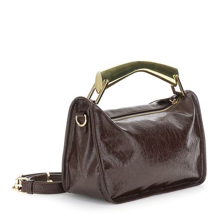 MINI BAG IN SINTETICO EFFETTO PELLE NAPLAK CON MANICO IN METALLO