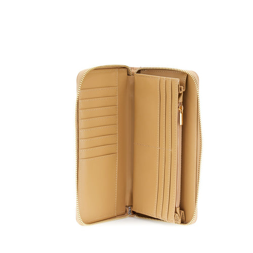 PORTAFOGLIO IN SINTETICO EFFETTO PELLE CON ZIP E LETTERING