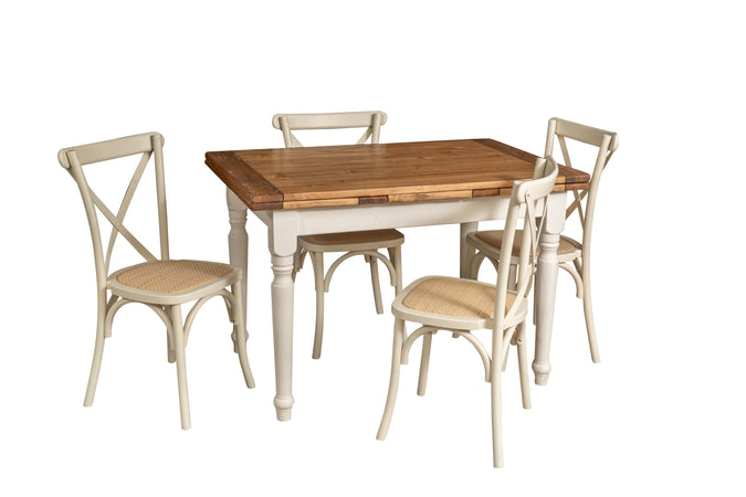 Biscottini Sedia Thonet in massello e seduta in rattan finitura bianco impilabili