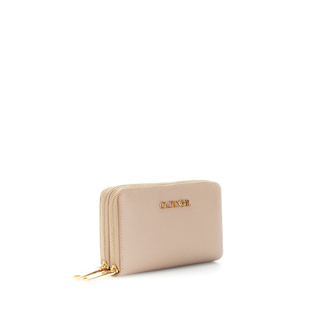 PORTAFOGLIO IN SINTETICO EFFETTO SAFFIANO DOPPIA ZIP CON LETTERING