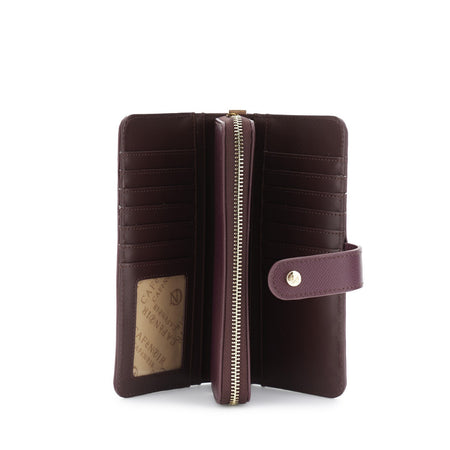 PORTAFOGLIO IN SINTETICO EFFETTO SAFFIANO CON LETTERING