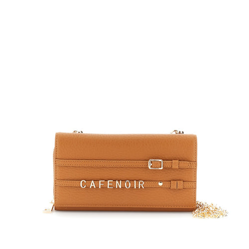 PORTAFOGLIO IN SINTETICO EFFETTO PELLE CON PATTINA CON LETTERING E FIBBIA