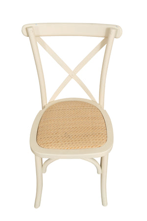 Biscottini Biscottini Sedia Thonet Vintage Massello Frassino Bianco Rattan L42xP44xH88