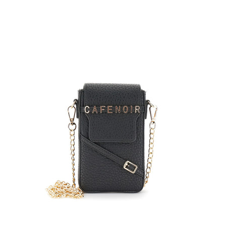 PORTACELLULARE IN SINTETICO EFFETTO PELLE CON PATTINA, LETTERING E FIBBIA